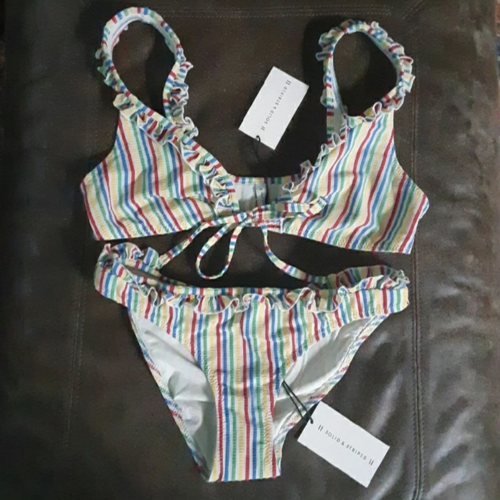 Solid & Striped Bikini Set - Picture 2 of 4